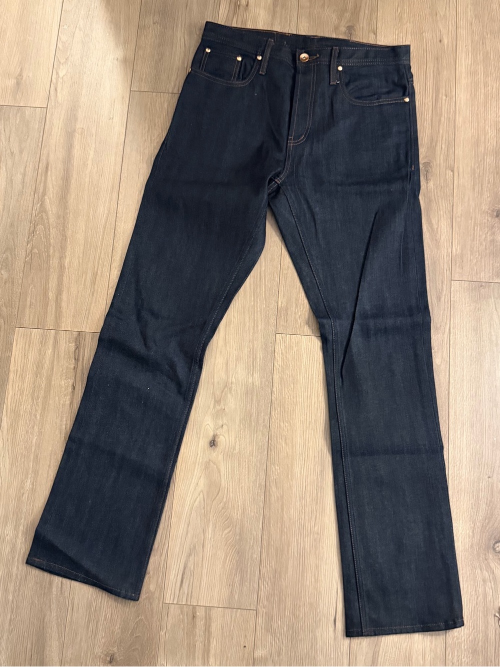 Men's Straight-Leg Dark Blue Jeans